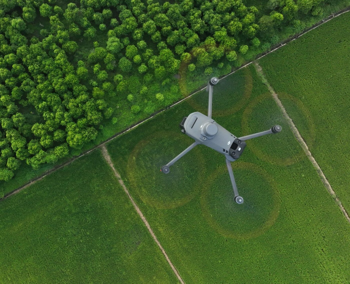 Drone et radiocommande prêts au bord d'une parcelle de pommes de terre
